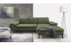 Rohová sedacia súprava Vespa, špenátová zelená látka, pravý roh