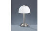 Stolová LED lampa Ventura 29 cm, matný nikel/biele sklo