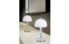 Stolová LED lampa Ventura 29 cm, matný nikel/biele sklo