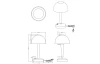 Stolová LED lampa Ventura 29 cm, matný nikel/biele sklo