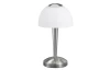 Stolová LED lampa Ventura 29 cm, matný nikel/biele sklo