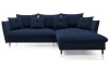 Rohová sedacia súprava Glam, kráľovská modrá látka, pravý roh