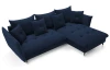 Rohová sedacia súprava Glam, kráľovská modrá látka, pravý roh