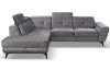 Rohová sedacia súprava Sergio, dymovo šedá látka, ľavý roh