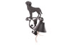 Dekoratívny zvonček Pes, hnedá liatina