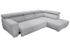 Rohová sedačka 7589, svetlo šedá, pravý roh, s elektrickým polohováním