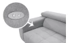 Rohová sedačka 7589, svetlo šedá, pravý roh, s elektrickým polohováním