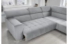 Rohová sedačka 7589, svetlo šedá, pravý roh, s elektrickým polohováním