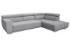 Rohová sedačka 7589, svetlo šedá, pravý roh, s elektrickým polohováním