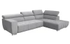 Rohová sedačka 7589, svetlo šedá, pravý roh, s elektrickým polohováním