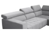Rohová sedačka 7589, svetlo šedá, pravý roh, s elektrickým polohováním