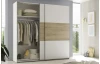 Šatníková skriňa Kiara 215 cm, biela/dub baysen