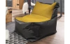 Sedací vak Carole, čierna látka/horčicovo žltá tkanina