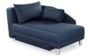 Pohovka s bočnou opierkou Roy, modrá tkanina, rozkladacia
