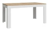 Rozkladací jedálenský stôl ohol 160x90 cm, smrekovec/dub riviéra