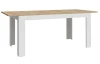 Rozkladací jedálenský stôl ohol 160x90 cm, smrekovec/dub riviéra