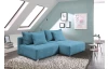 Rohová sedacia súprava Alcamo, tyrkysovo-modrá látka