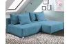 Rohová sedacia súprava Alcamo, tyrkysovo-modrá látka