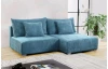 Rohová sedacia súprava Alcamo, tyrkysovo-modrá látka
