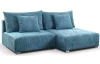Rohová sedacia súprava Alcamo, tyrkysovo-modrá látka
