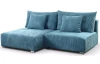 Rohová sedacia súprava Alcamo, tyrkysovo-modrá látka