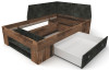 Úložná posteľ so zástenou Junior 120x200 cm, vintage optika dreva/tmavý betón