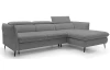 Rohová sedacia súprava Mango, stredne šedá látka, pravý roh