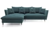 Rohová sedacia súprava Glam, petrolejová látka, ľavý roh