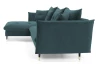 Rohová sedacia súprava Glam, petrolejová látka, ľavý roh