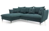 Rohová sedacia súprava Glam, petrolejová látka, ľavý roh