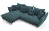 Rohová sedacia súprava Glam, petrolejová látka, ľavý roh