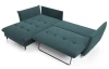 Rohová sedacia súprava Glam, petrolejová látka, ľavý roh