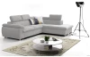 Rohová sedacia súprava Viera, svetlo šedá texturovaná látka, pravý roh