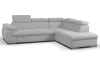 Rohová sedacia súprava Viera, svetlo šedá texturovaná látka, pravý roh