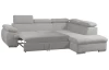 Rohová sedacia súprava Viera, svetlo šedá texturovaná látka, pravý roh