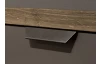 Posteľ s nočnými stolíkmi Barea 180x200, tmavo šedá/dub atlantic