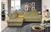 Rohová sedacia súprava Geneva, svetlo zelená látka, ľavý roh
