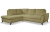 Rohová sedacia súprava Geneva, svetlo zelená látka, ľavý roh
