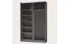 Šatníková skriňa Fast, grafitovo šedá