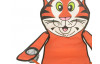 Detské kreslo Tiger, oranžovo-biely
