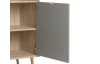 Vysoká skrinka Cuba, dub/biela/šedá/petrolejová