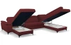 Sedacia súprava Braga 3A, tmavo červená látka, tvar ľavé U