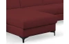 Sedacia súprava Braga 3A, tmavo červená látka, tvar ľavé U