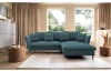 Rohová sedacia súprava Glam, petrolejová látka, pravý roh