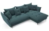 Rohová sedacia súprava Glam, petrolejová látka, pravý roh