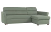 Rohová sedacia súprava Livia, rákosovo zelená látka, pravý roh