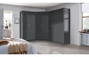 Rohová šatníkova skriňa Case, tmavo šedá