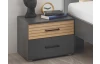 Nočný stolík Laurie, grafit/dub