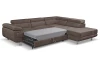 Rohová sedacia súprava Lotos, hnedá látka, pravý roh