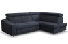 Rohová sedacia súprava Brico, tmavomodrá látka, pravý roh